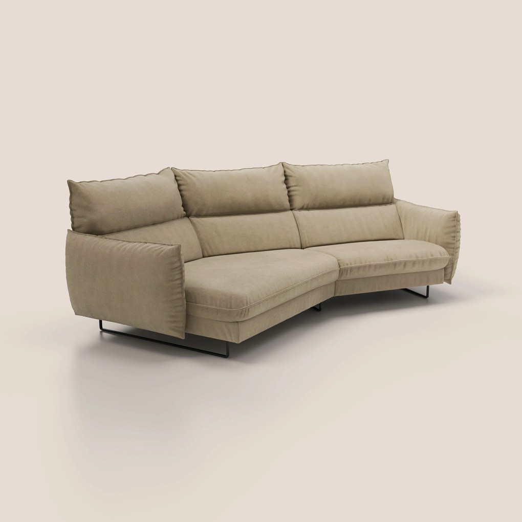Monamour divano moderno angolare con opzione relax elettrico in microfibra smacchiabile impermeabile T11 beige