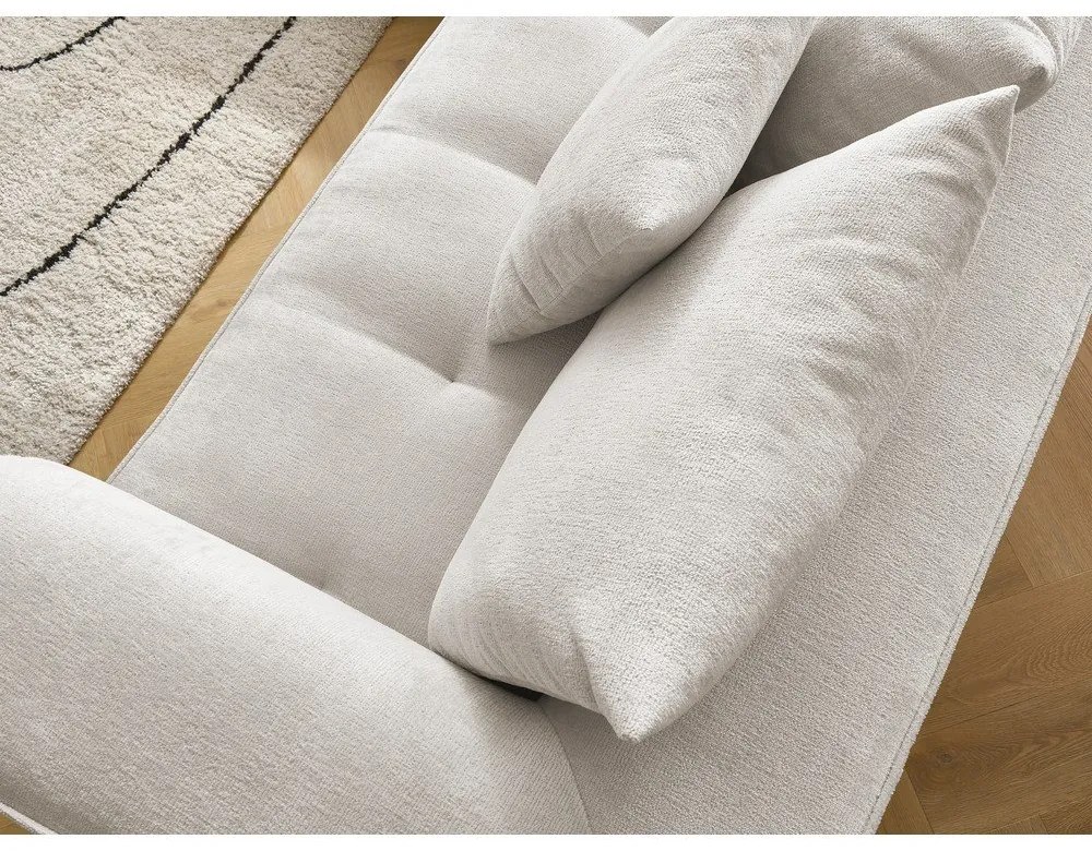 Divano angolare beige (penisola a destra/a L) con rivestimento in ciniglia Whesley – Bobochic Paris