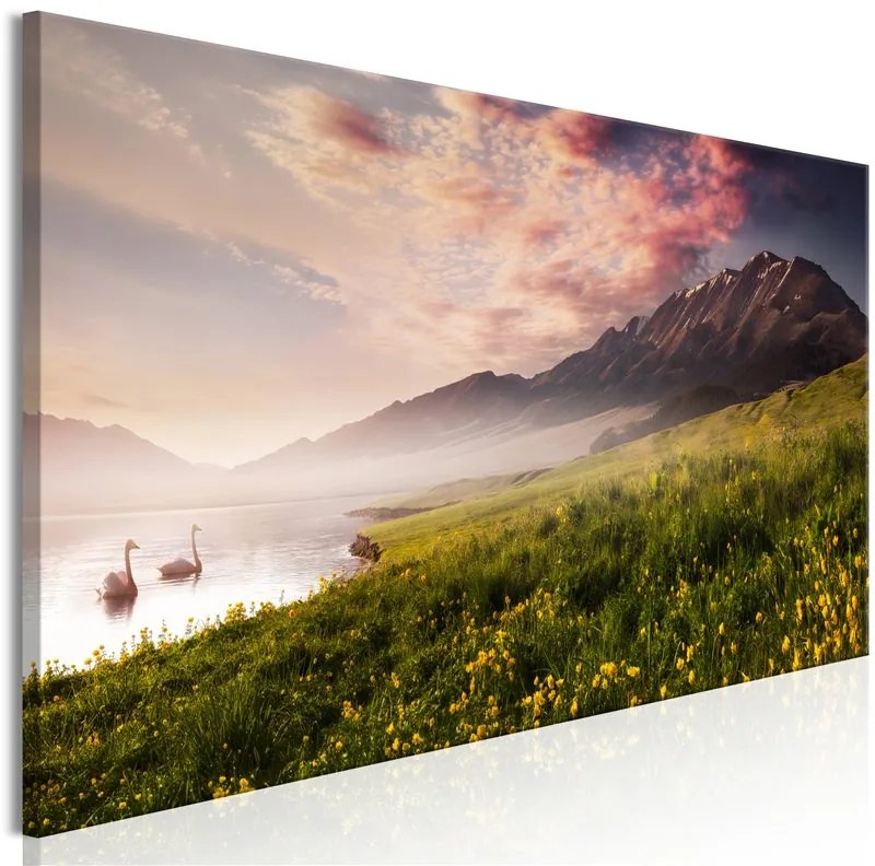 Quadro Sayram Lake (1 Part) Narrow  Colore Giallo, Dimensioni e Misure 150x50