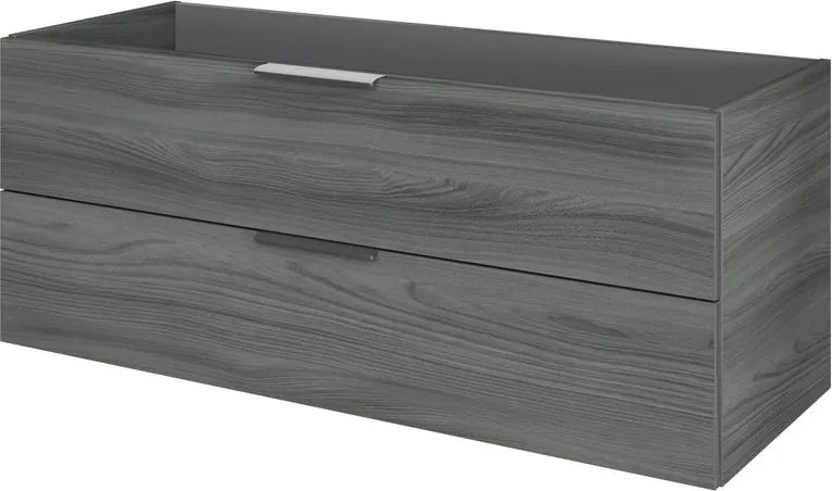 Mobile da bagno sospeso sotto lavabo L 119 x H 48 x P 45 cm grigio, 2 cassetti PELIPAL Madeo