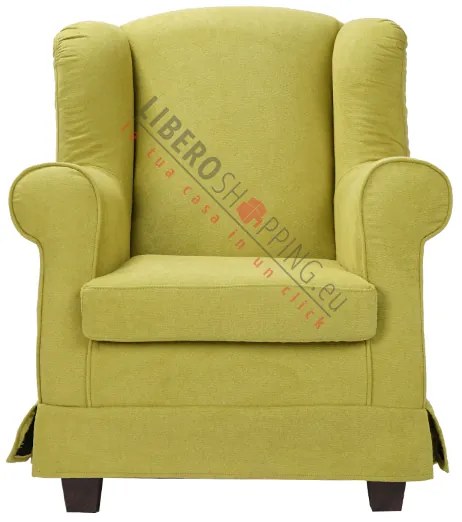 Poltrona imbottita BERGERE in tessuto sfoderabile Lime
