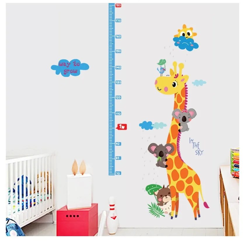 Adesivo per bambini - metro per porta o parete 60x120 cm Giraffe &amp; Koalas - Ambiance