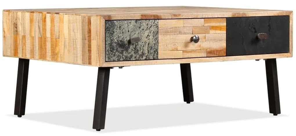 Tavolino Da Salotto İn Legno Di Teak Di Recupero 90x65x40 Cm /