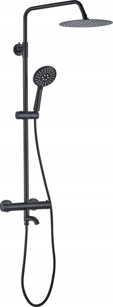 Set Doccia da incasso con Termostatato Lungo Black
