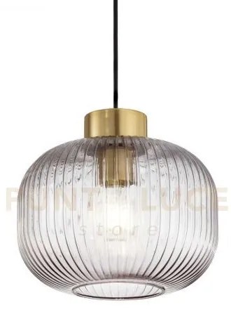 Mint lampadario a sospensione in vetro fume' 24cm 1 luce attacco e27
