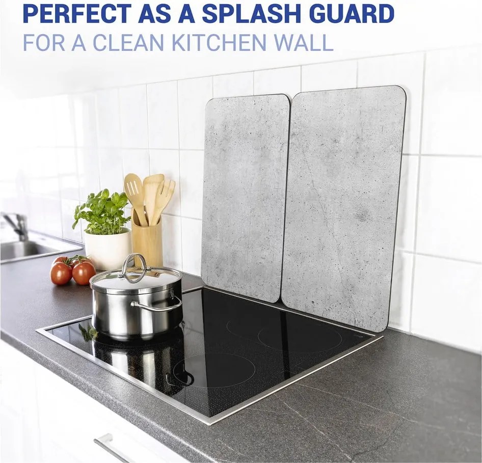 Set di 2 copri stufe in vetro grigio Universal - Wenko