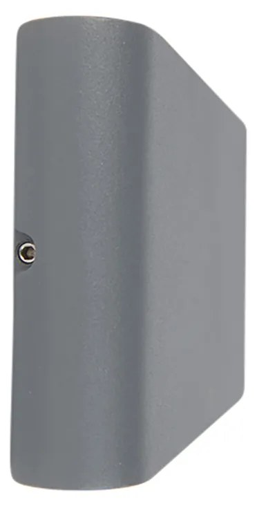 Set di 2 applique da esterno grigio scuro 17,5 cm con LED - Batt