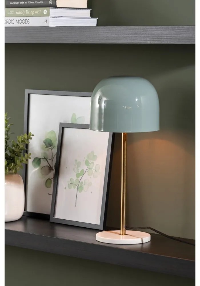 Lampada da tavolo color menta con paralume in metallo (altezza 50 cm) Manta - Leitmotiv