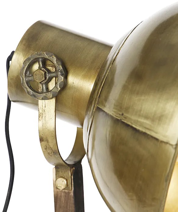 Lampada da terra industriale in bronzo con legno di mango - Mangoes