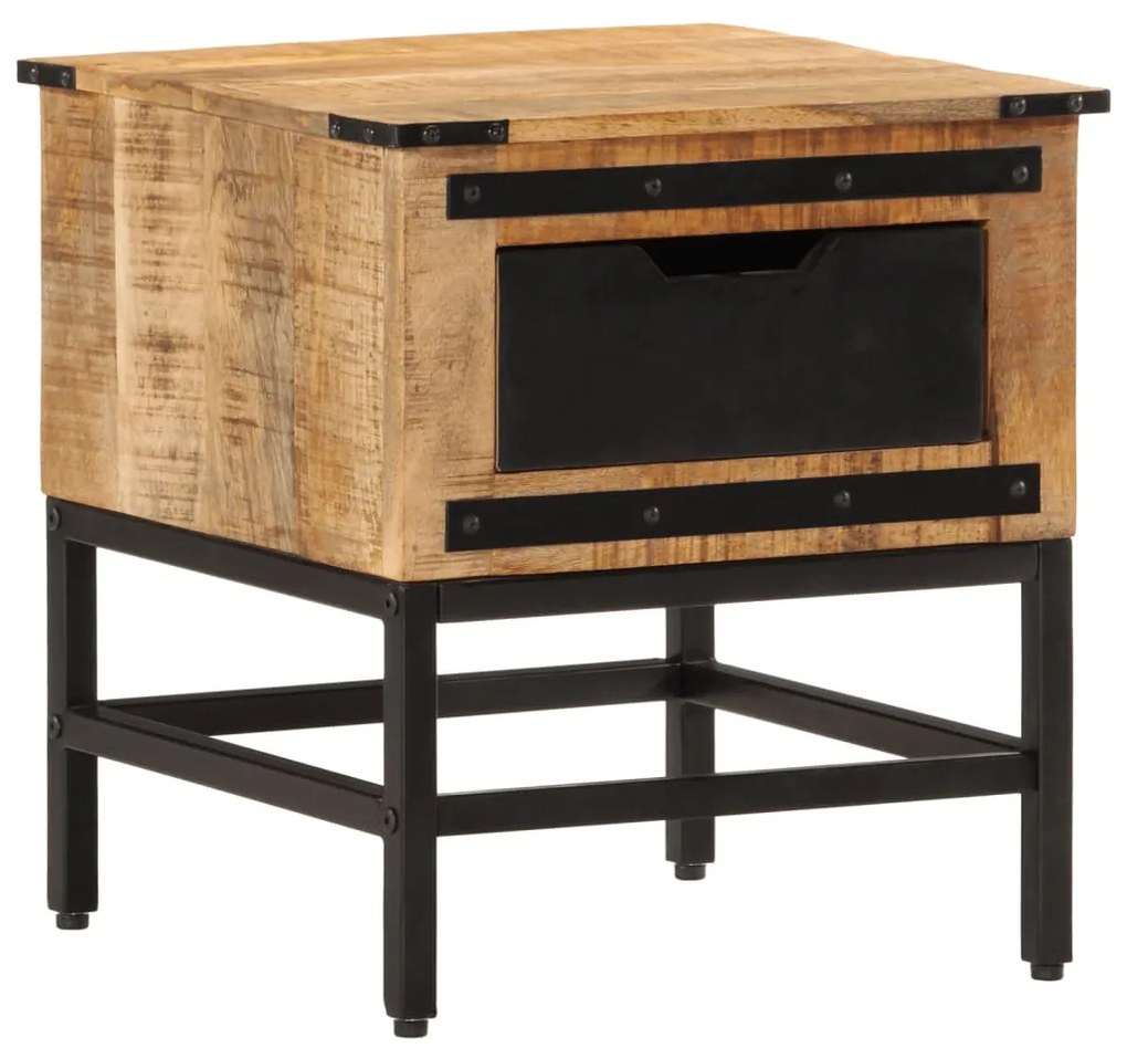 Comodino 40x40x45 Cm İn Legno Massello Di Mango /