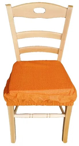 Cuscino Coprisedia Mollettone imbottito con fascia elastico ARANCIO 2 pezzi