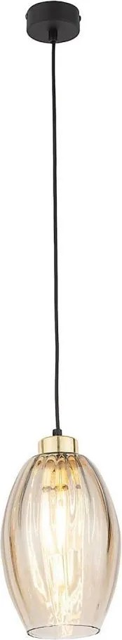 Lampadario LED a cavo SEBO 1xE27/15W/230V nero/beige fumato