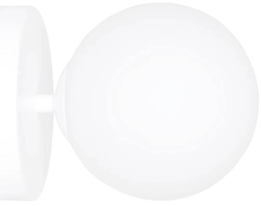 Applique A 1 Luce Shiva In Acciaio Bianco E Sfera In Vetro Bianco