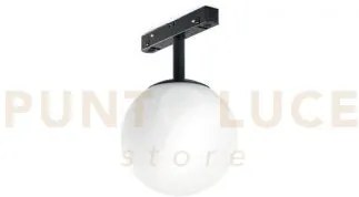 C/sfera d.12cm a led per binario magnetico nero 3000k 624lm 8w