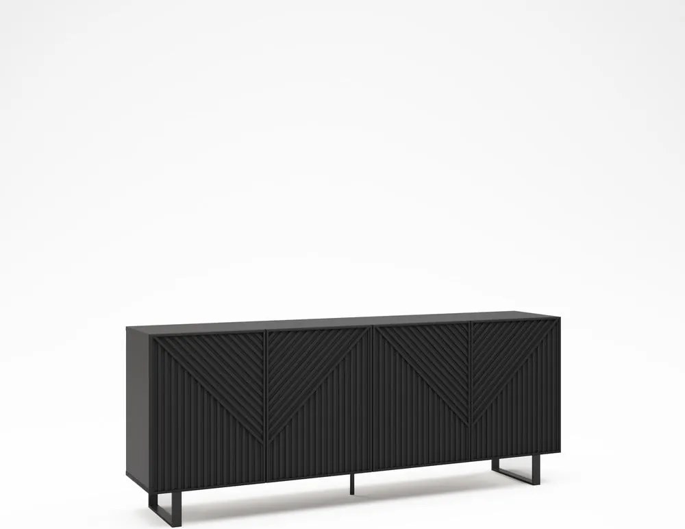 Cassettiera nera 201x80x40 cm Peta - Marckeric