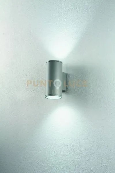 Applique per esterni jubo 2 luci attacco gu10 silver  h.21,5cm