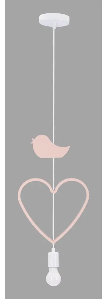 Lampada per bambini bianca e rosa con paralume in metallo Single - Candellux Lighting