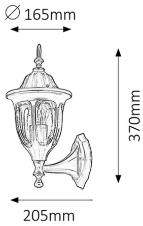 Rabalux 8342 - Applique da esterno MILANO 1xE27/60W/230V