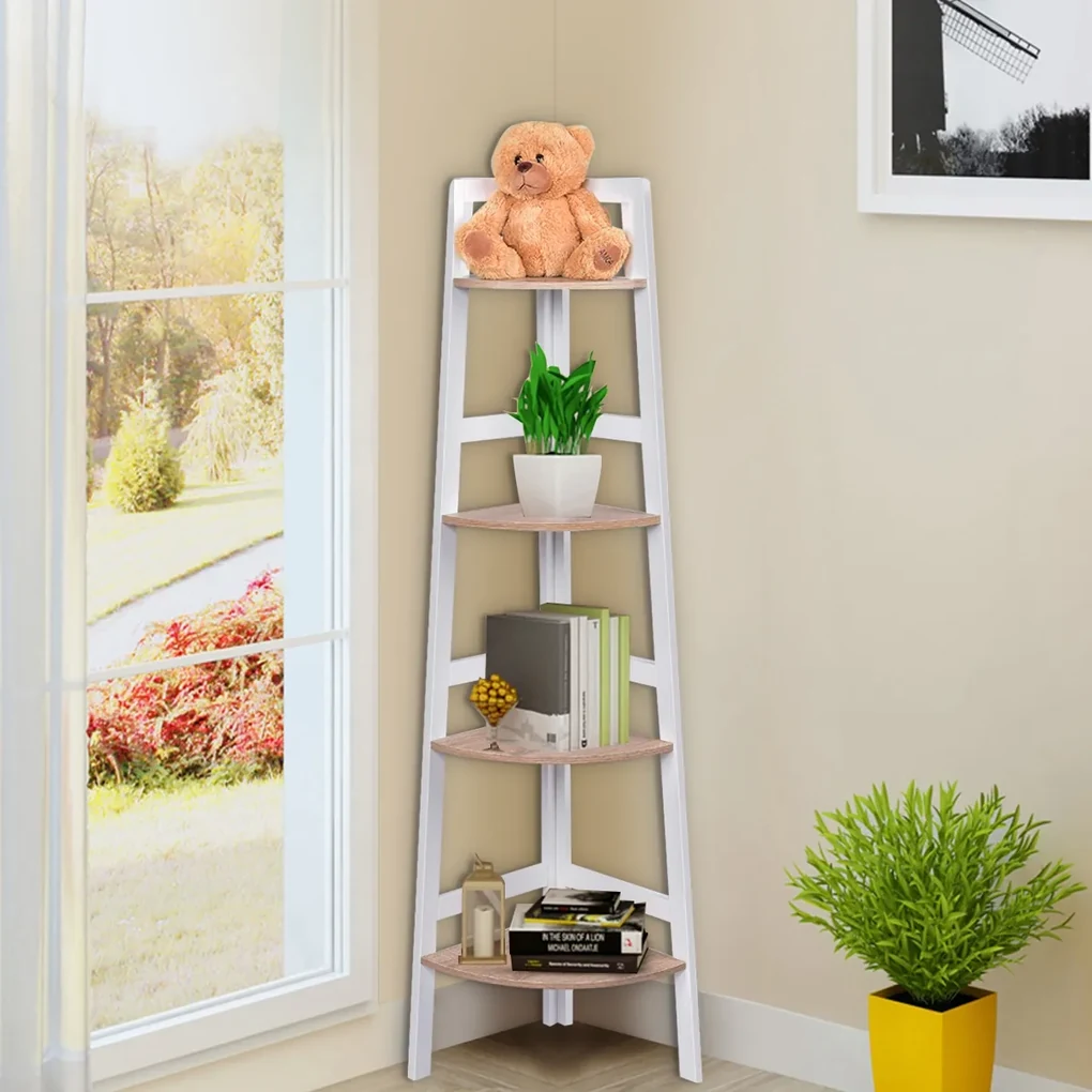 2 Supporti In Legno A 3 Ripiani Per Piante: Fioriere Da Giardino E Balcone