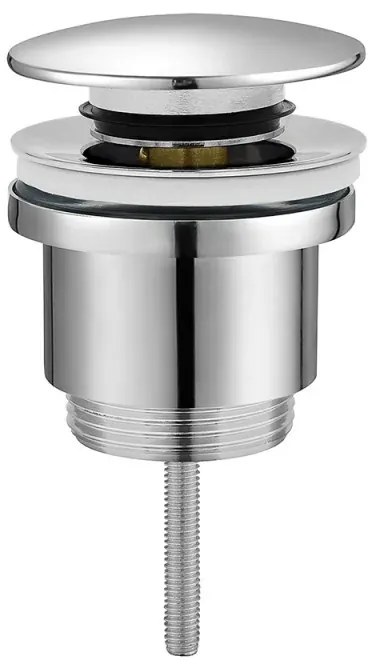 Sifone lavabo a canna quadrata cromato completo di piletta click clack universale