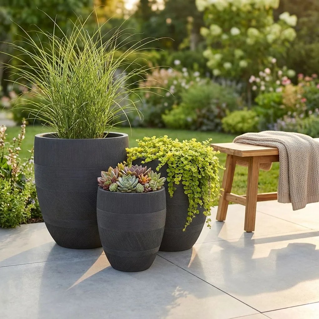 PEDRO - set di 3 vasi