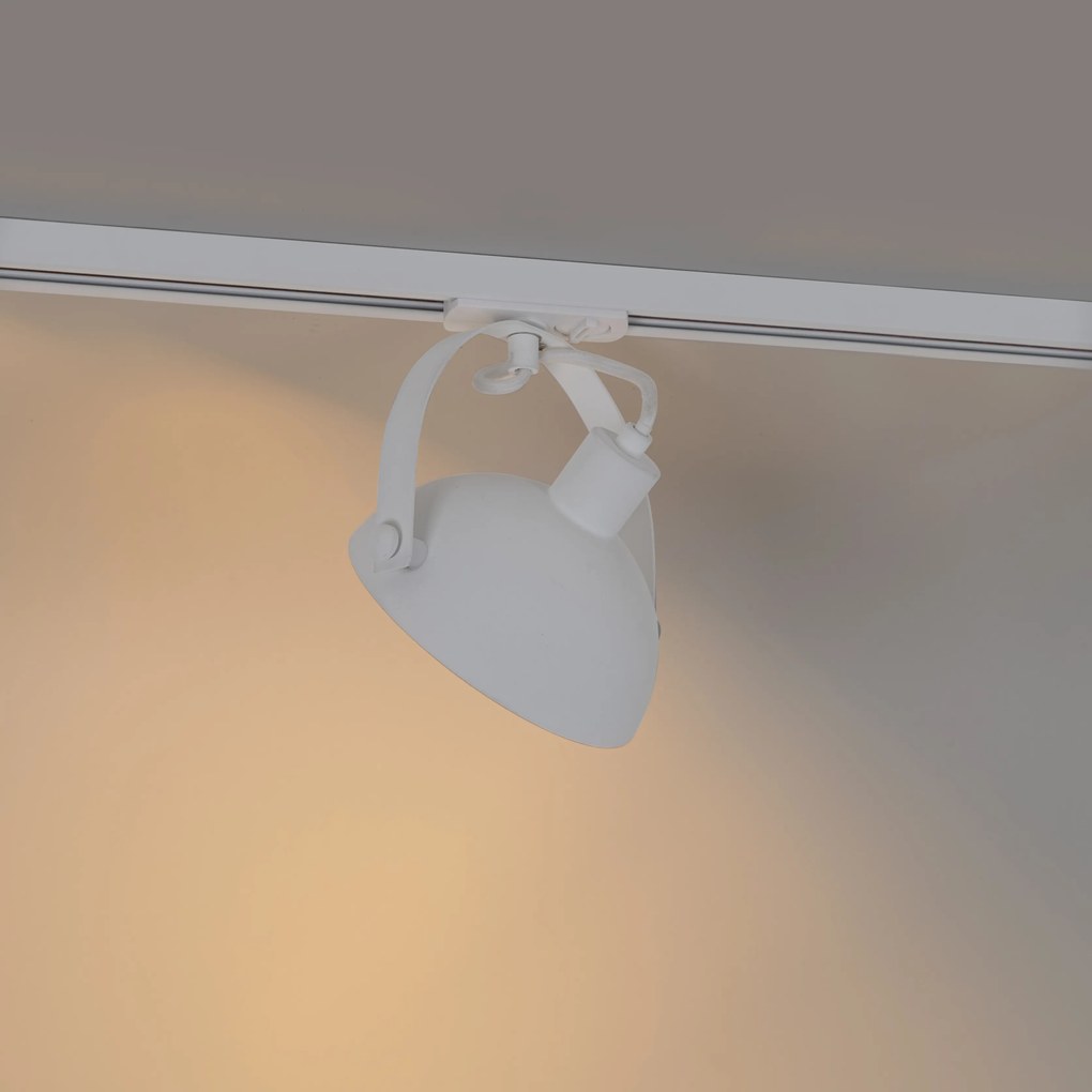 Faretto a binario industriale bianco con interno argento - Magnax