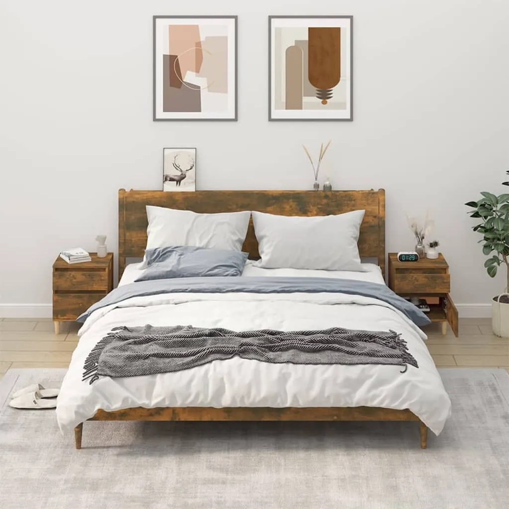 Comodini 2pz Rovere Fumo 40x35x50 Cm /
