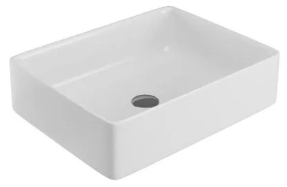 Lavabo da appoggio rettangolare in ceramica L 50 x H 14 x P 20 cm bianco