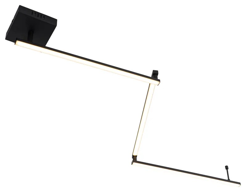 Plafoniera nera 150,8 cm con LED dimmerabile a 3 livelli regolabile - Annuschka