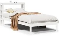 Letto senza Materasso Bianco 90x190 cm in Legno Massello Pino 3305709