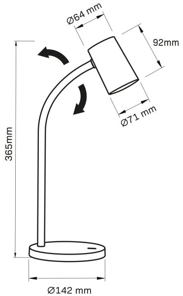 Lampada da tavolo FELIX 1xGU10/9W/230V nero