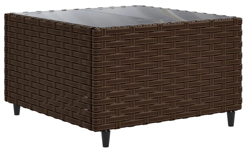 Set divani da giardino 10 pz con cuscini in polyrattan marrone