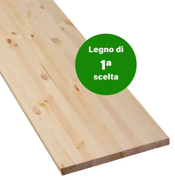 Tavola lamellare in legno di pino, 1° scelta L 40 x 200 cm x Sp 18 mm