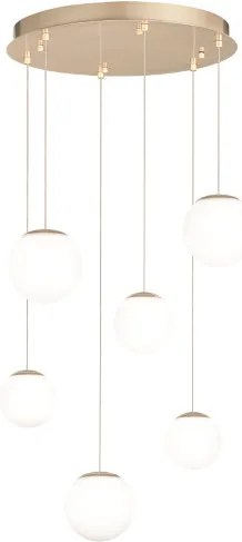 Lampada a sospensione in metallo verniciato Oro SANTOS 6 Luci Led 45 cm