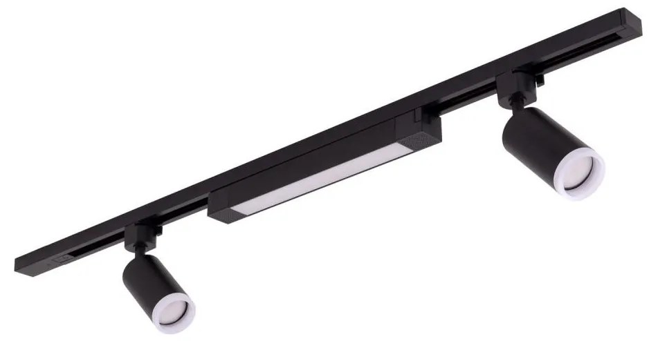 Faretto LED per sistema a binario TRACER, 2x GU10 10W/230V + LED 20W, binario da 1 m, nero