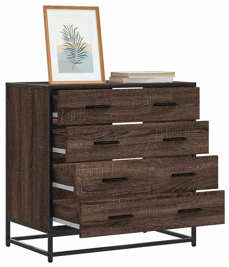 Cassettiera Rovere Marrone 70x41x70 Cm İn Legno Multistrato /