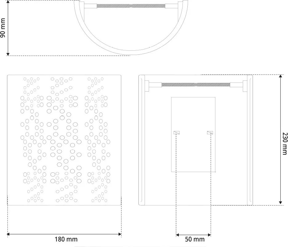 Applique da Parete E14 Curva in Gesso Pitturabile Traforato