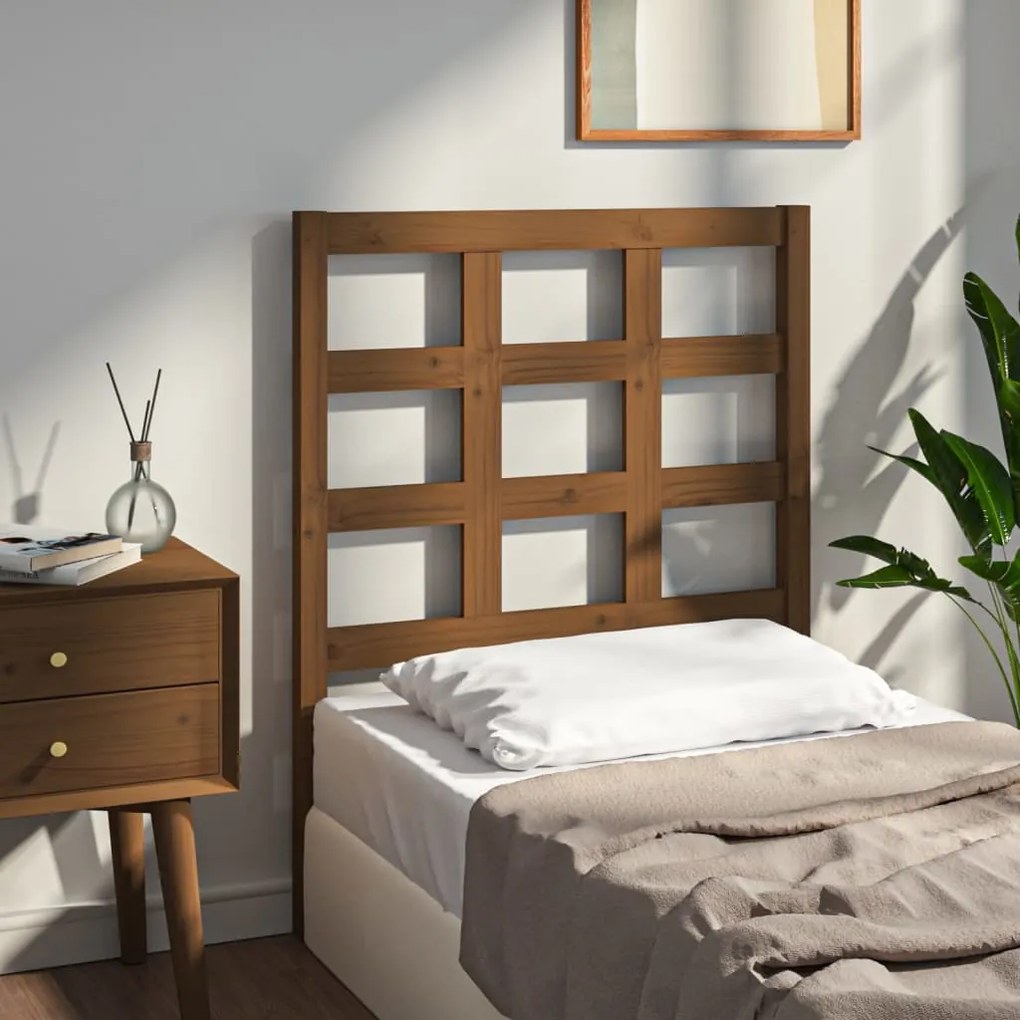 Testiera Per Letto Ambra 80,5x4x100cm İn Legno Massello Di Pino /