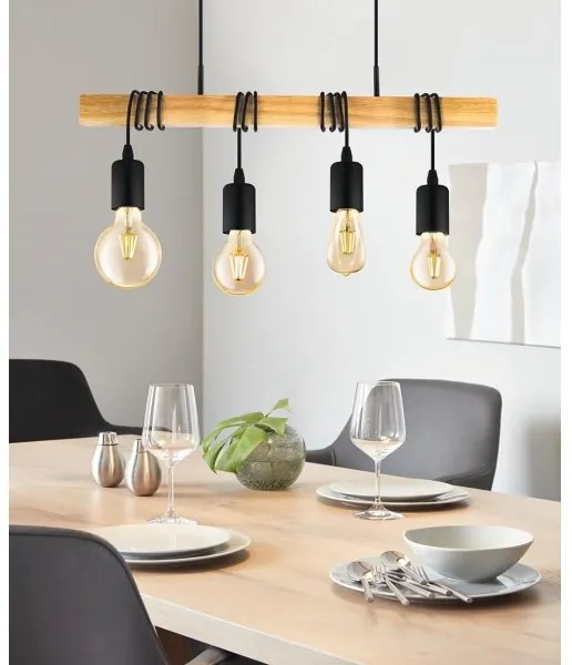 Eglo 43512 - Lampadario a sospensione con cavo TOWNSHEND 4xE27/60W/230V