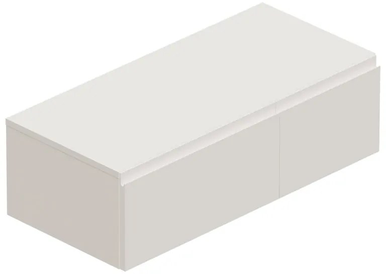 Mobile da bagno sotto lavabo Step bianco opaco L 100.3 x H 30 x P 46 cm 2 cassetti, lavabo non incluso