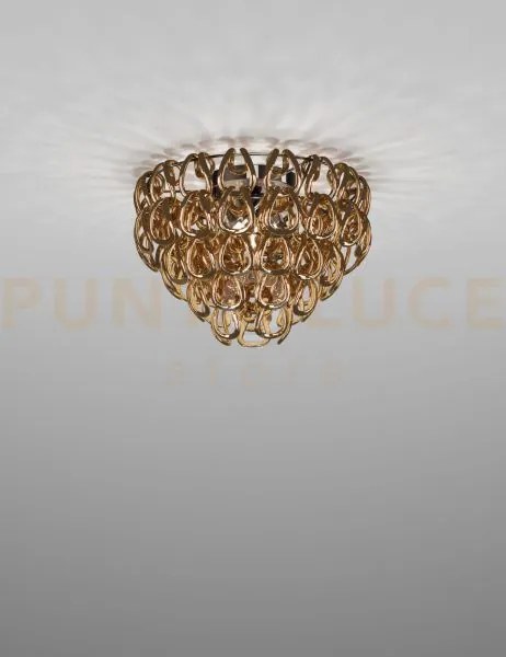 Giogali lampadadario a soffitto 50 cristallo oro e cromo lucido 4 l...