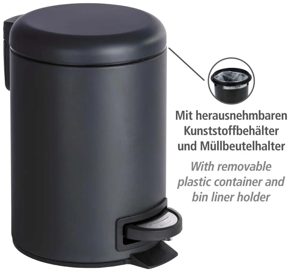 Pattumiera nera , 3 l Leman - Wenko