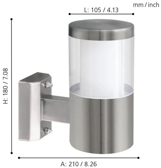 Eglo 94277 - Lampada LED per esterni BASALGO 1 LED/3,7W/230V IP44