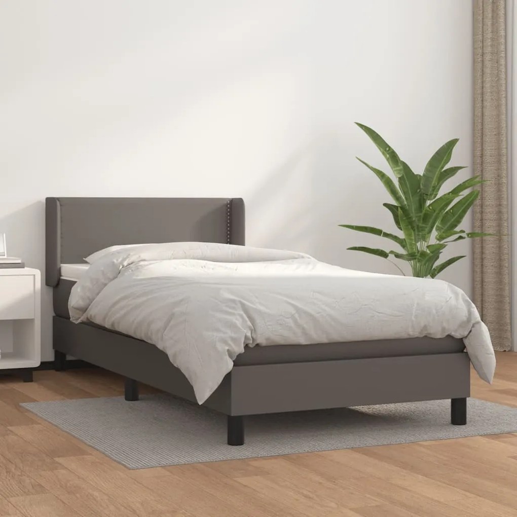 Giroletto A Molle Con Materasso Grgio 90x200 Cm İn Similpelle /