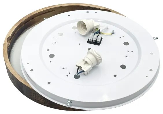 Brilagi - Plafoniera CARVALHO SLIM SMOKEY 2xE27/60W/230V rovere Ø 37,5 cm