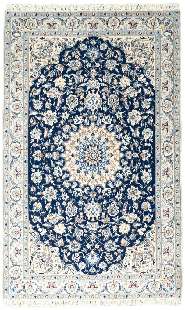 Nain Tappeto 120 x 200 Blu (Iran) Annodato A Mano