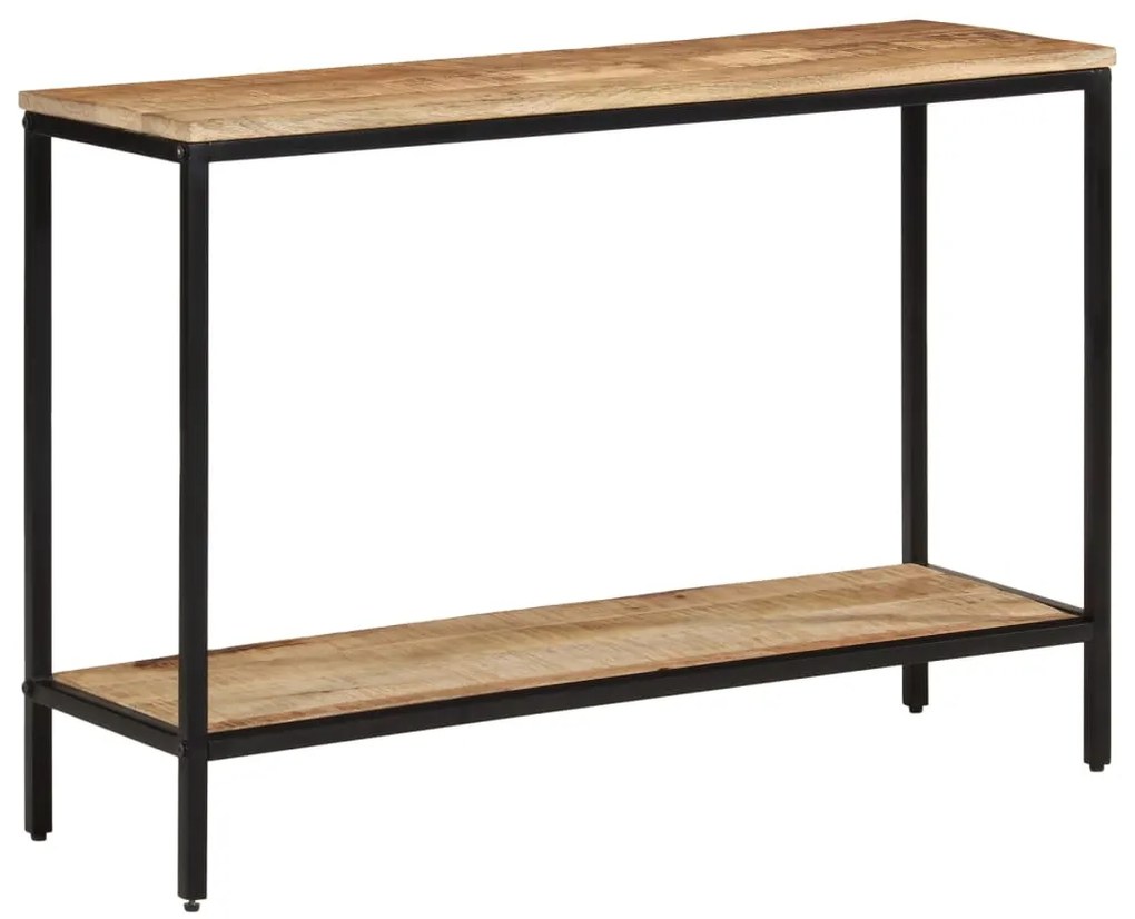 Tavolo Consolle 100x35x70 Cm İn Legno Massello Di Mango Grezzo /