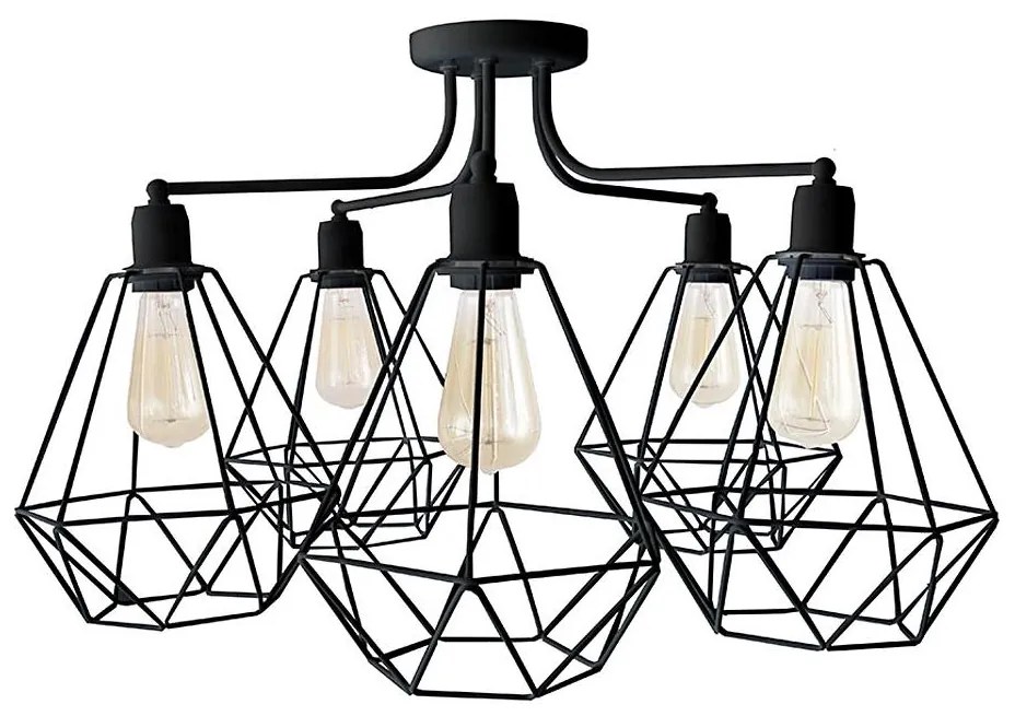 Lampadario KARO 5xE27/15W/230V nero