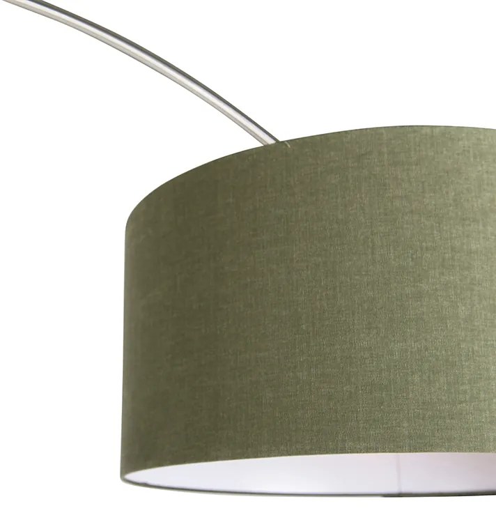 Lampada ad arco in acciaio con paralume verde muschio 50/50/25 - XXL