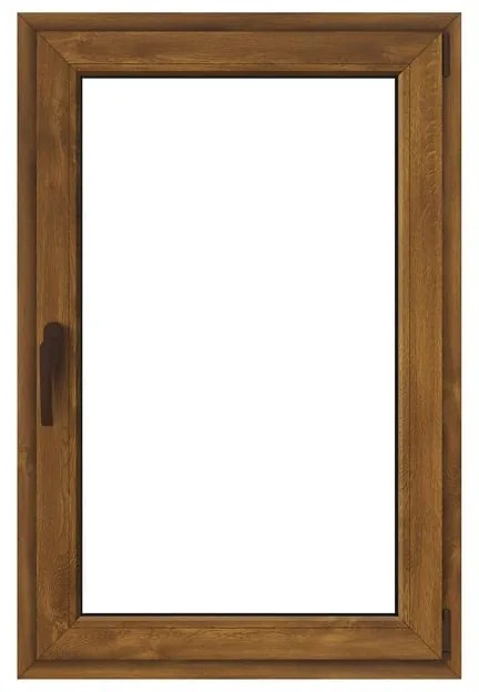 Finestra in PVC Rovere dorato L 80 x H 120 cm, 1 anta apertura a destra